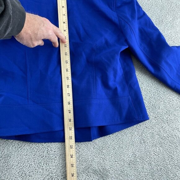 Lauren Ralph Lauren Petite Womens 6P Royal Blue Wool Blend Button-Up 3342 - Picture 7 of 9